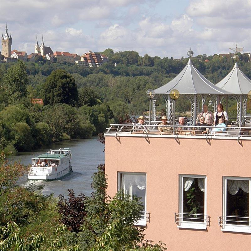 Apartments mit Klimaanlage am Neckarufer Bad Friedrichshall Bagian luar foto